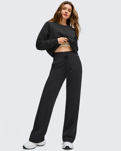 Pantalones Smoofit de Pernera Ancha con Cordón y Doble Capa en la Cintura
