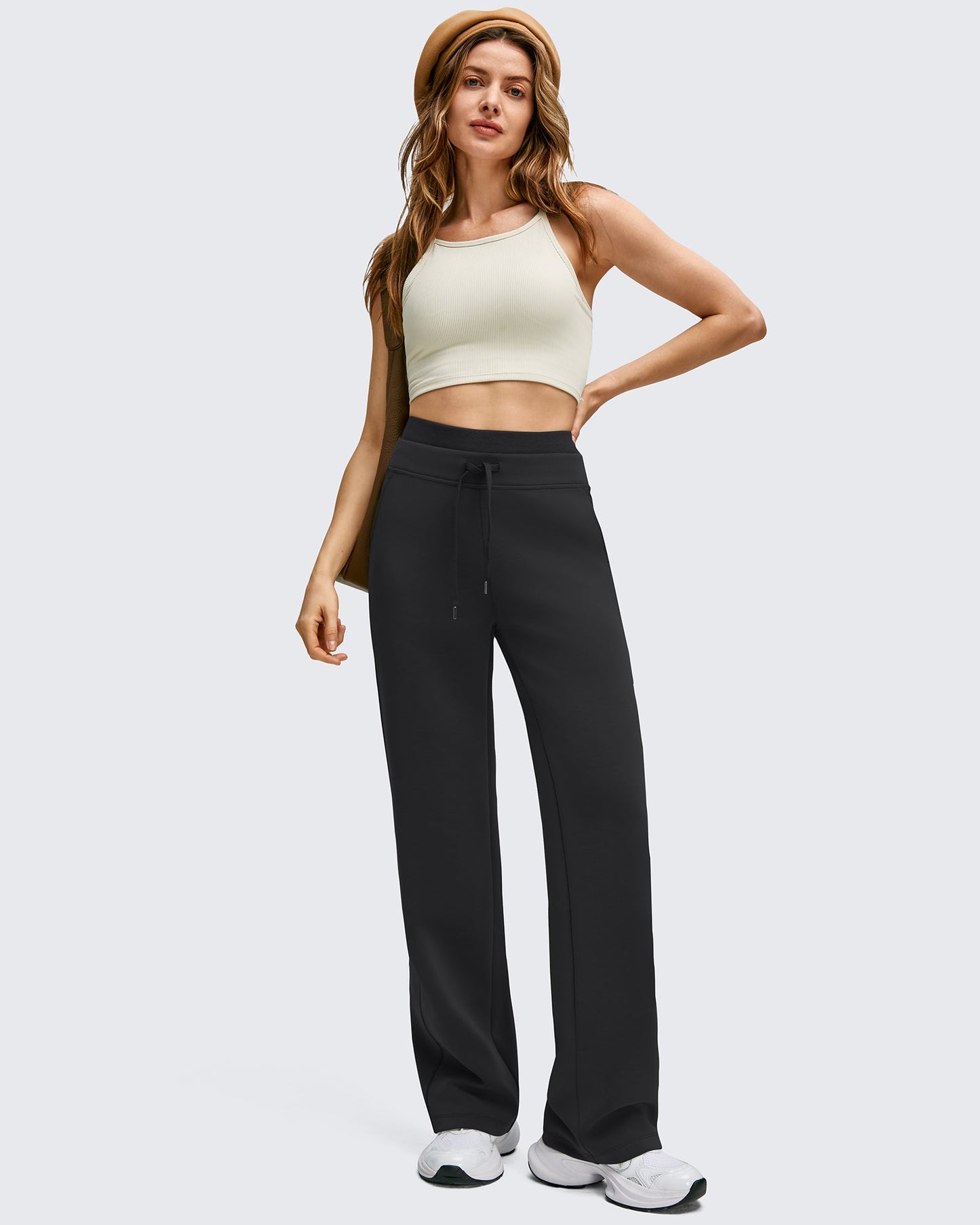 Pantalones Smoofit de Pernera Ancha con Cordón y Doble Capa en la Cintura