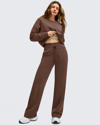 Pantalones Smoofit de Pernera Ancha con Cordón y Doble Capa en la Cintura
