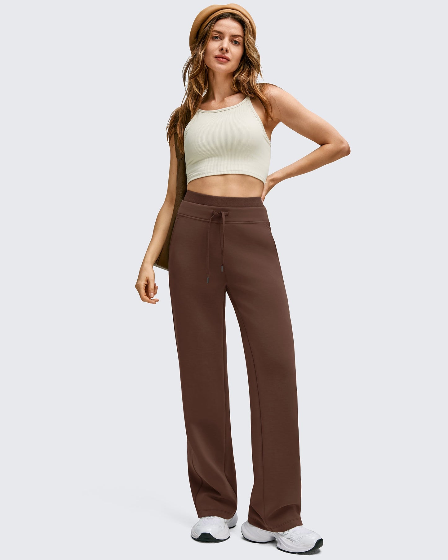 Pantalones Smoofit de Pernera Ancha con Cordón y Doble Capa en la Cintura