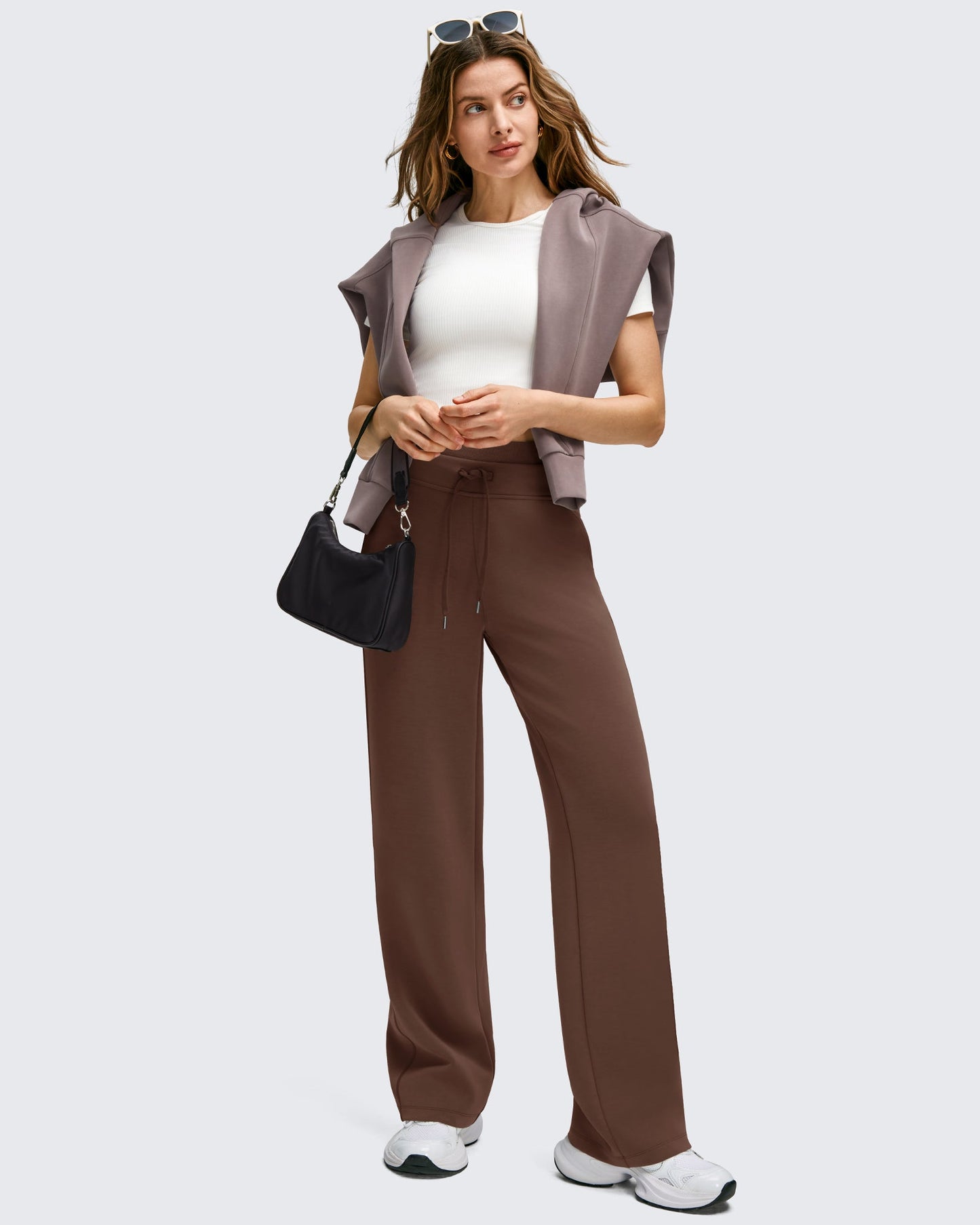 Pantalones Smoofit de Pernera Ancha con Cordón y Doble Capa en la Cintura