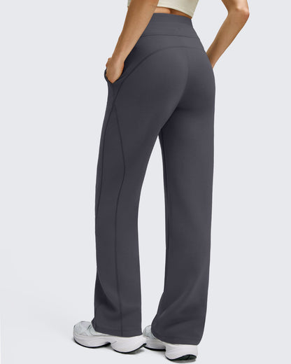 Pantalones Smoofit de Pernera Ancha con Cordón y Doble Capa en la Cintura