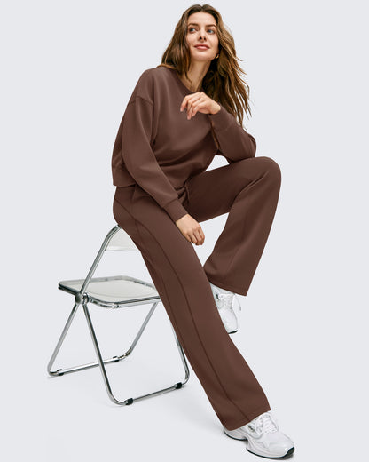 Pantalones Smoofit de Pernera Ancha con Cordón y Doble Capa en la Cintura