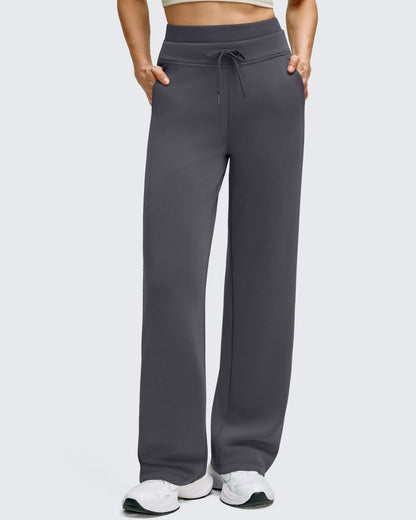 Pantalones Smoofit de Pernera Ancha con Cordón y Doble Capa en la Cintura