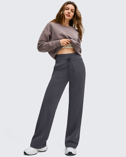 Pantalones Smoofit de Pernera Ancha con Cordón y Doble Capa en la Cintura