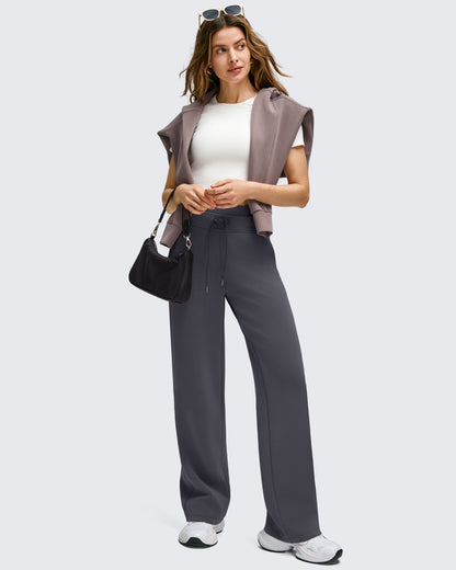 Pantalones Smoofit de Pernera Ancha con Cordón y Doble Capa en la Cintura