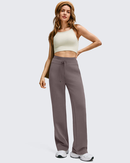 Pantalones Smoofit de Pernera Ancha con Cordón y Doble Capa en la Cintura