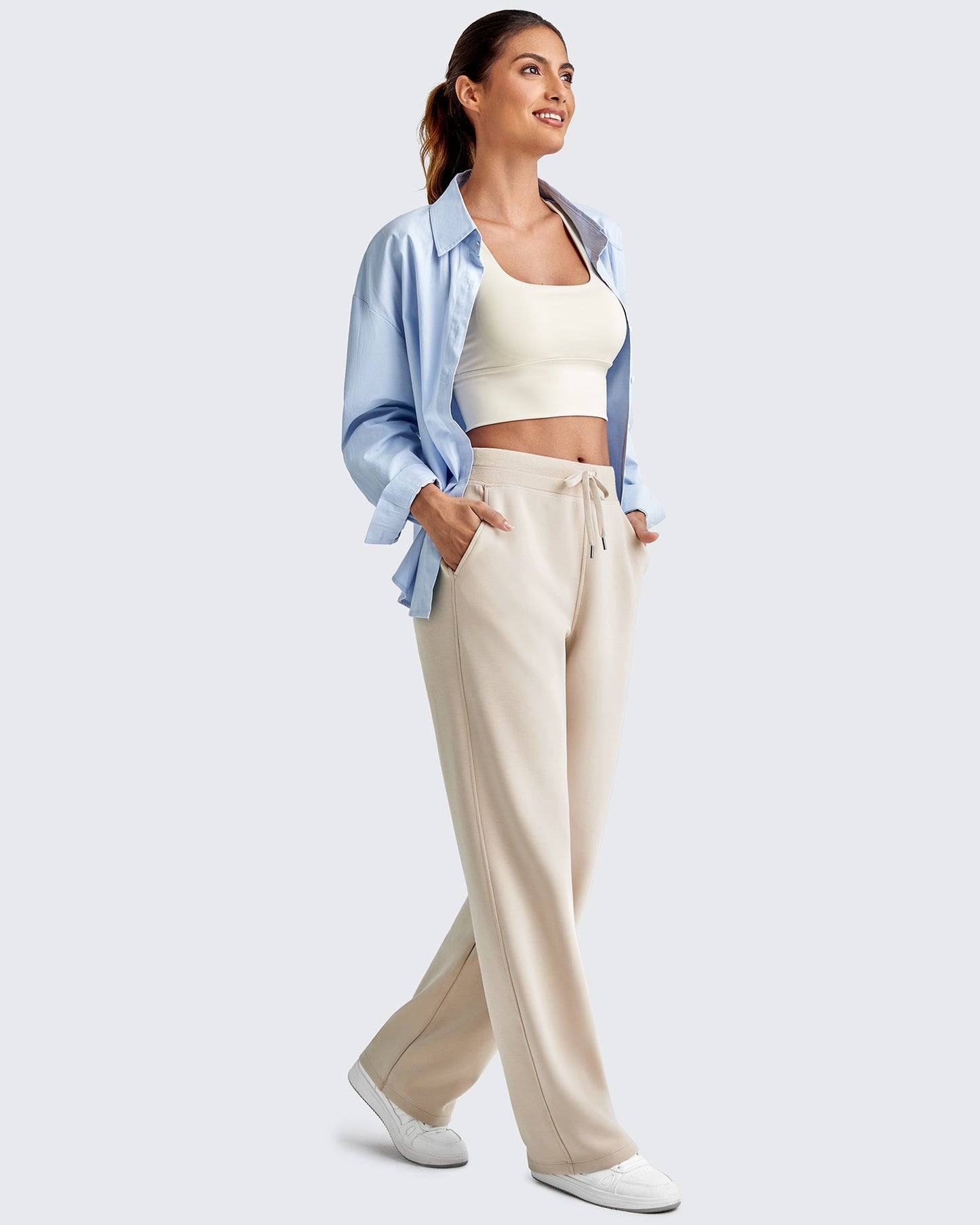 Pantalones de chándal de pierna ancha con cordón elástico Smoofit