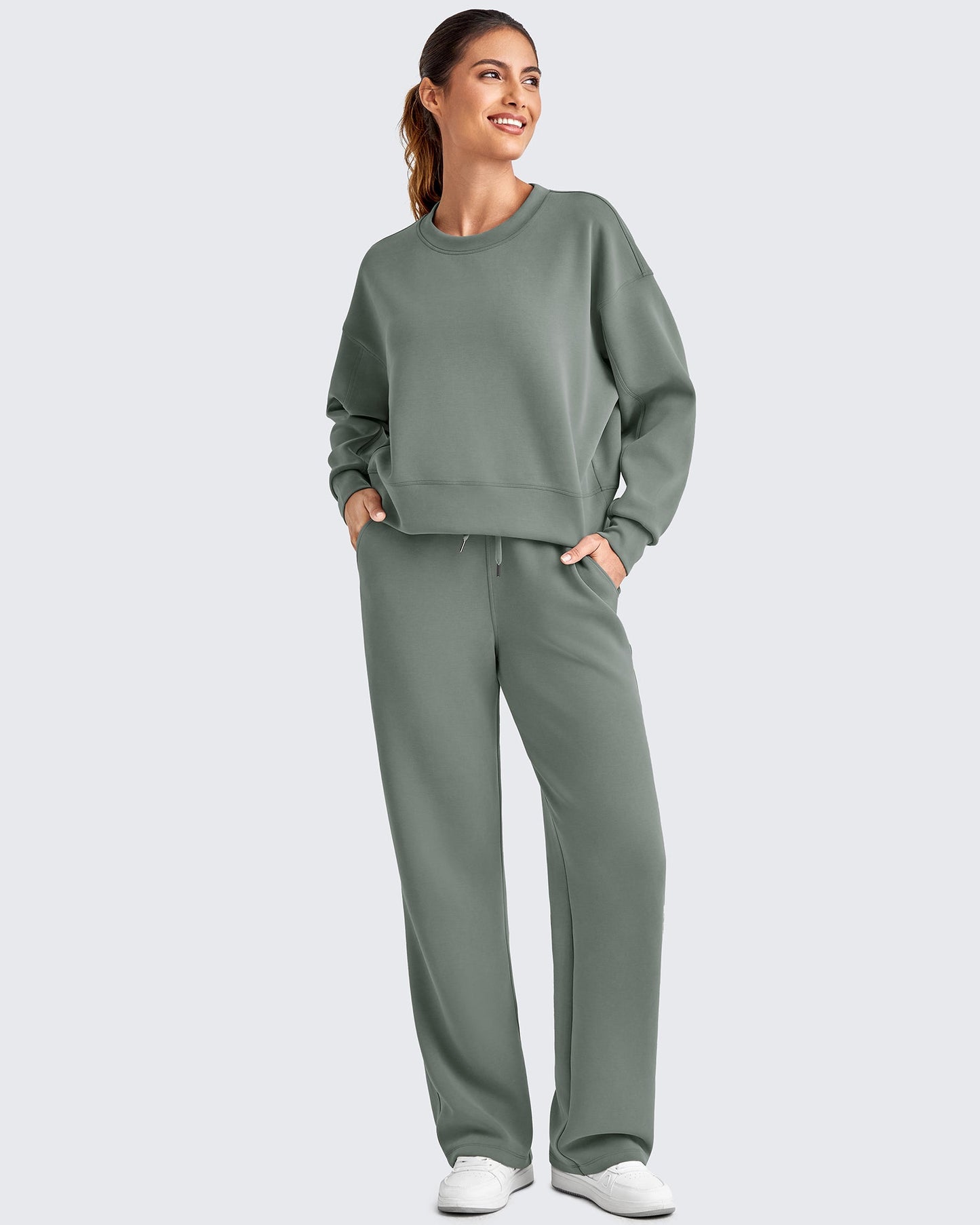 Pantalones de chándal de pierna ancha con cordón elástico Smoofit