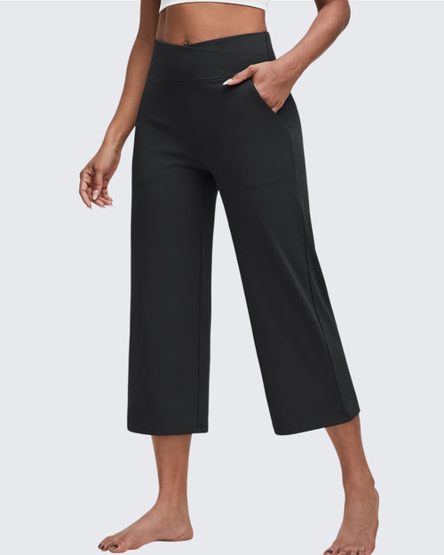 Pantalones de trabajo capri de tiro alto con pernera ancha 20''