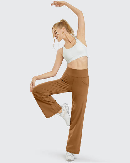 Pantalones Anchos de Mujer para Yoga con Bolsillos Largos