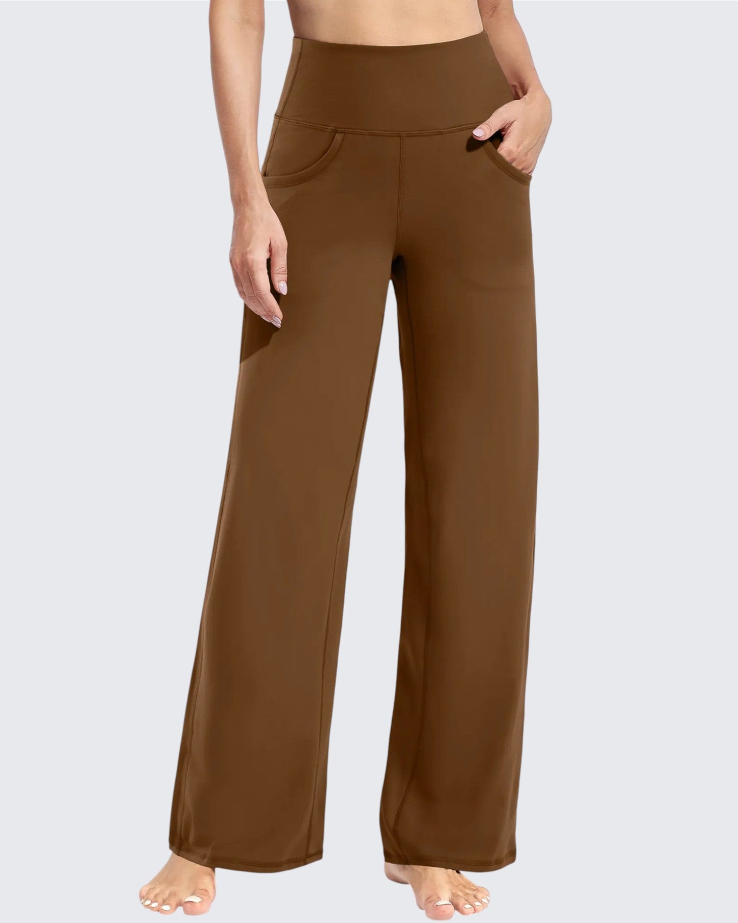 Pantalones Anchos de Mujer para Yoga con Bolsillos Largos