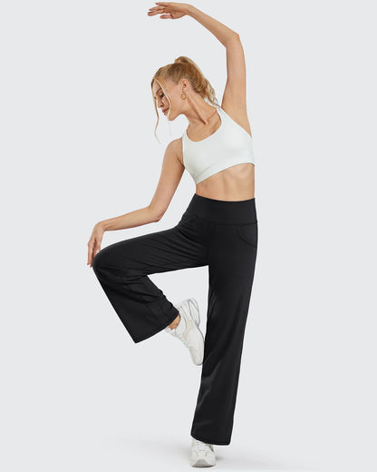 Pantalones Anchos de Mujer para Yoga con Bolsillos Pequeños