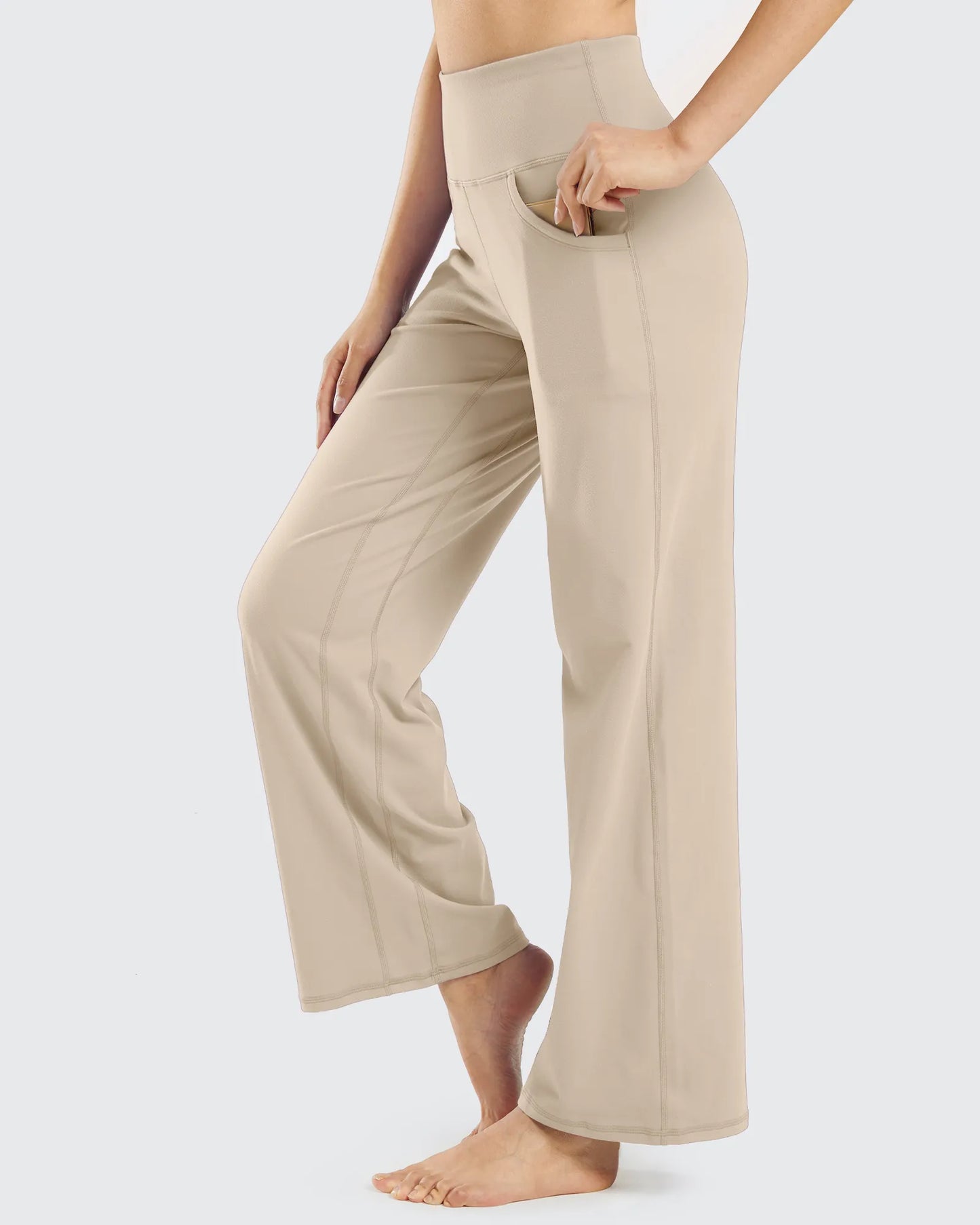 Pantalones Anchos de Mujer para Yoga con Bolsillos Pequeños