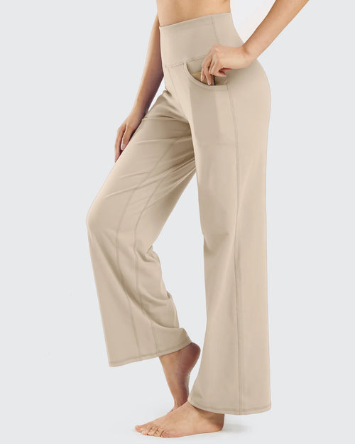 Pantalones Anchos de Mujer para Yoga con Bolsillos Pequeños
