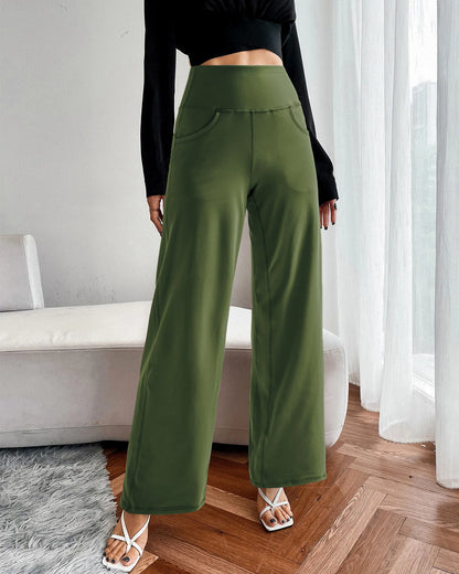 Pantalones Anchos de Mujer para Yoga con Bolsillos Pequeños