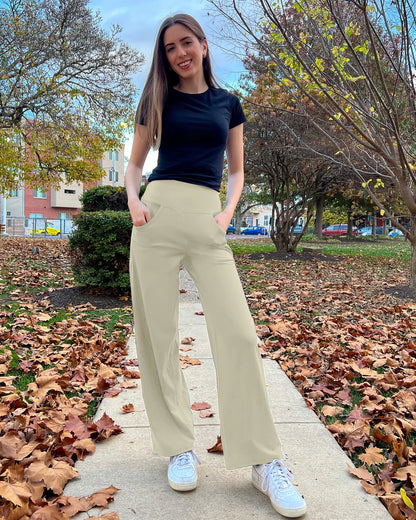 Pantalones Anchos de Mujer para Yoga con Bolsillos Pequeños