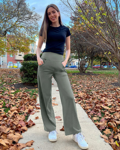 Pantalones Anchos de Mujer para Yoga con Bolsillos Pequeños