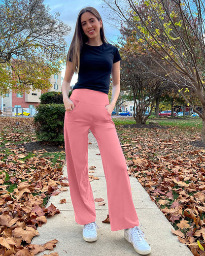 Pantalones Anchos de Mujer para Yoga con Bolsillos Pequeños