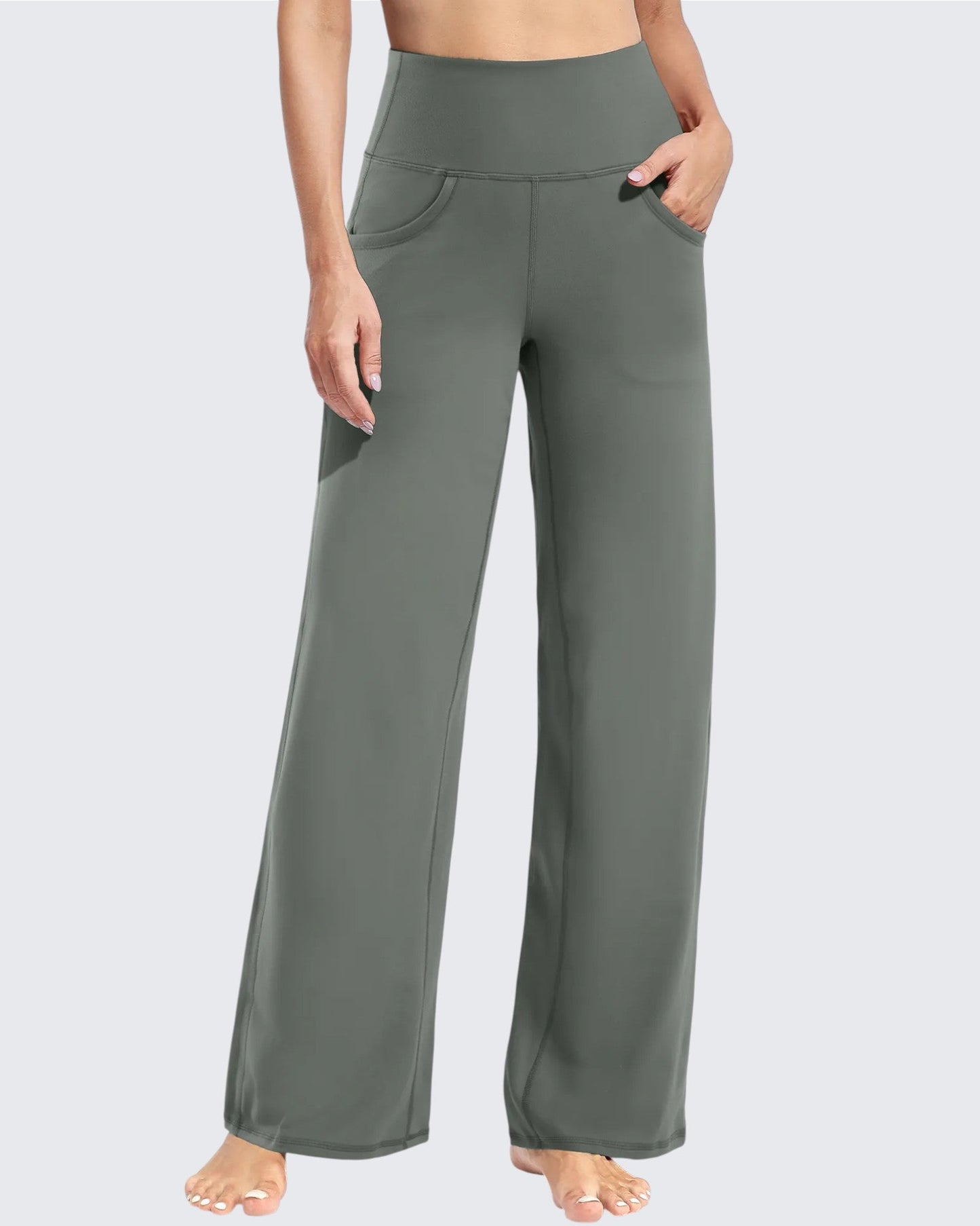 Pantalones Anchos de Mujer para Yoga con Bolsillos Largos