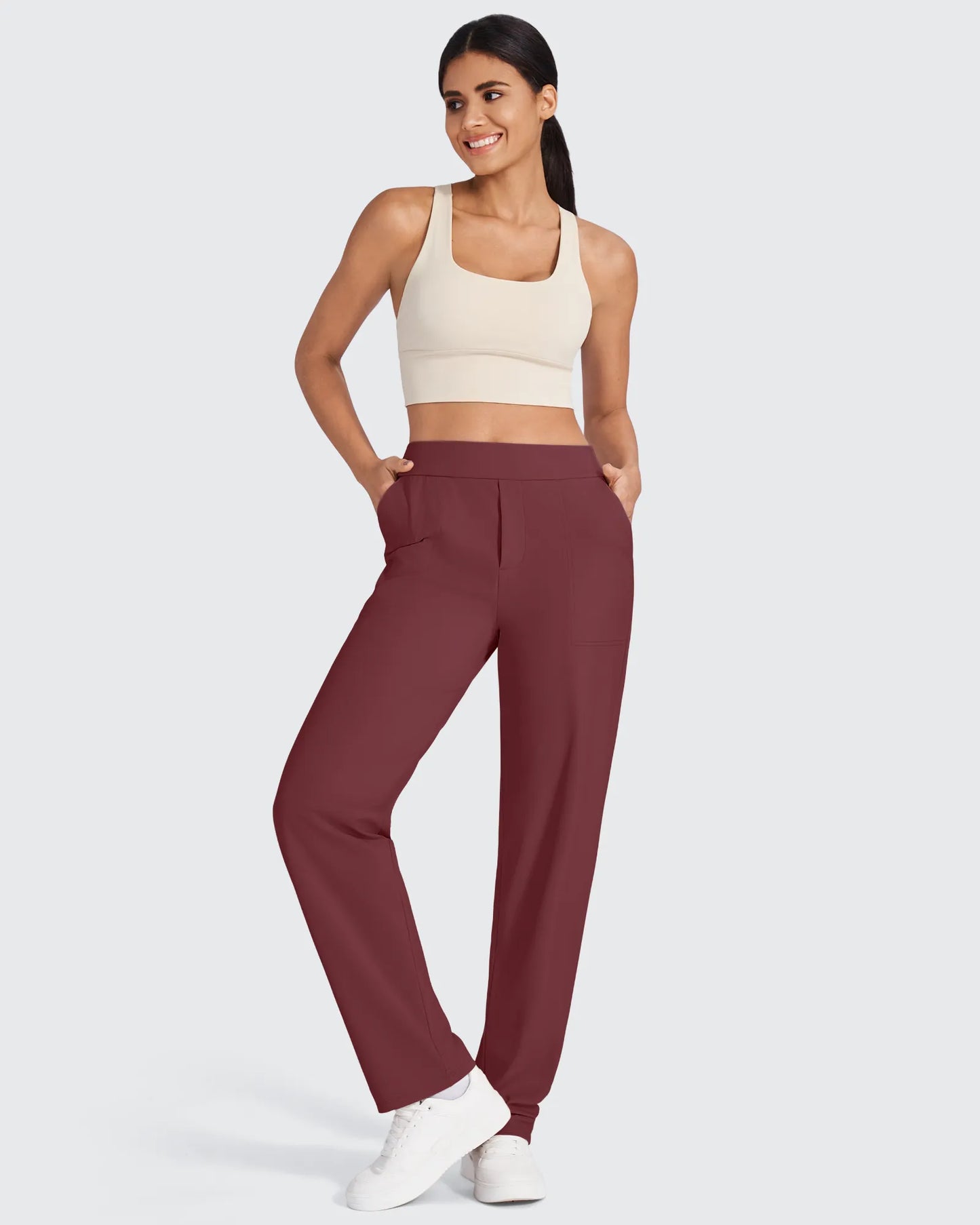 Pantalones de vestir rectos de talle alto ShiftReady