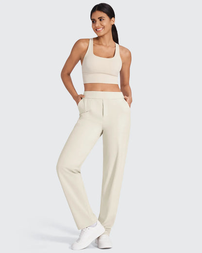 Pantalones de vestir rectos de talle alto ShiftReady Petite