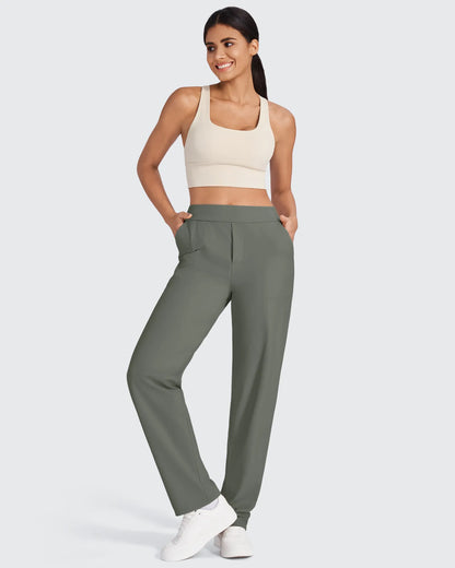Pantalones de vestir rectos de talle alto ShiftReady Petite
