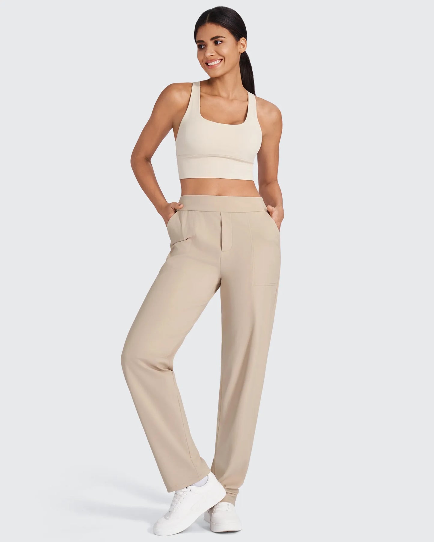 Pantalones de vestir rectos de talle alto ShiftReady
