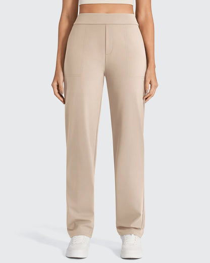 Pantalones de vestir rectos de talle alto ShiftReady Petite