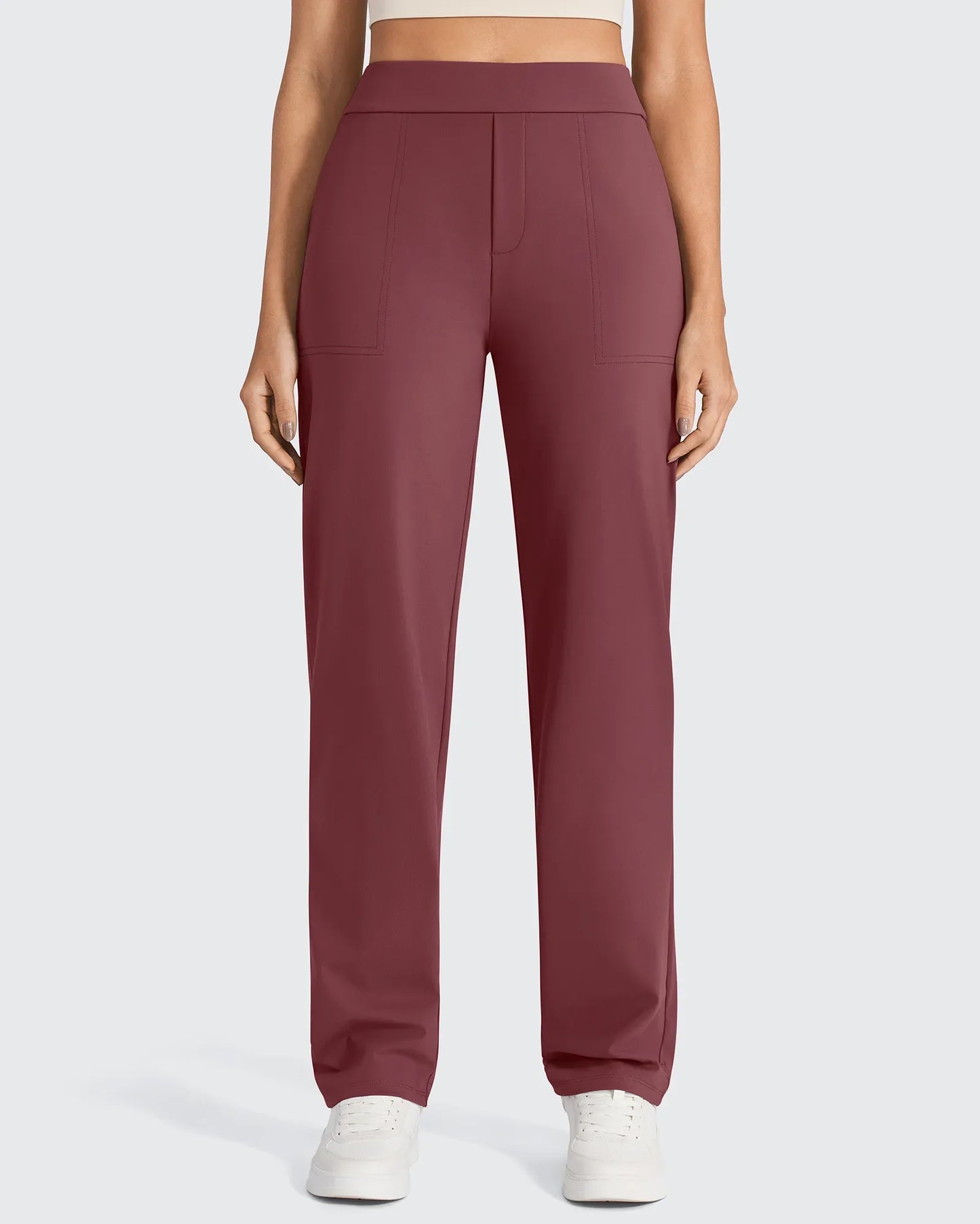 Pantalones de vestir rectos de talle alto ShiftReady Petite