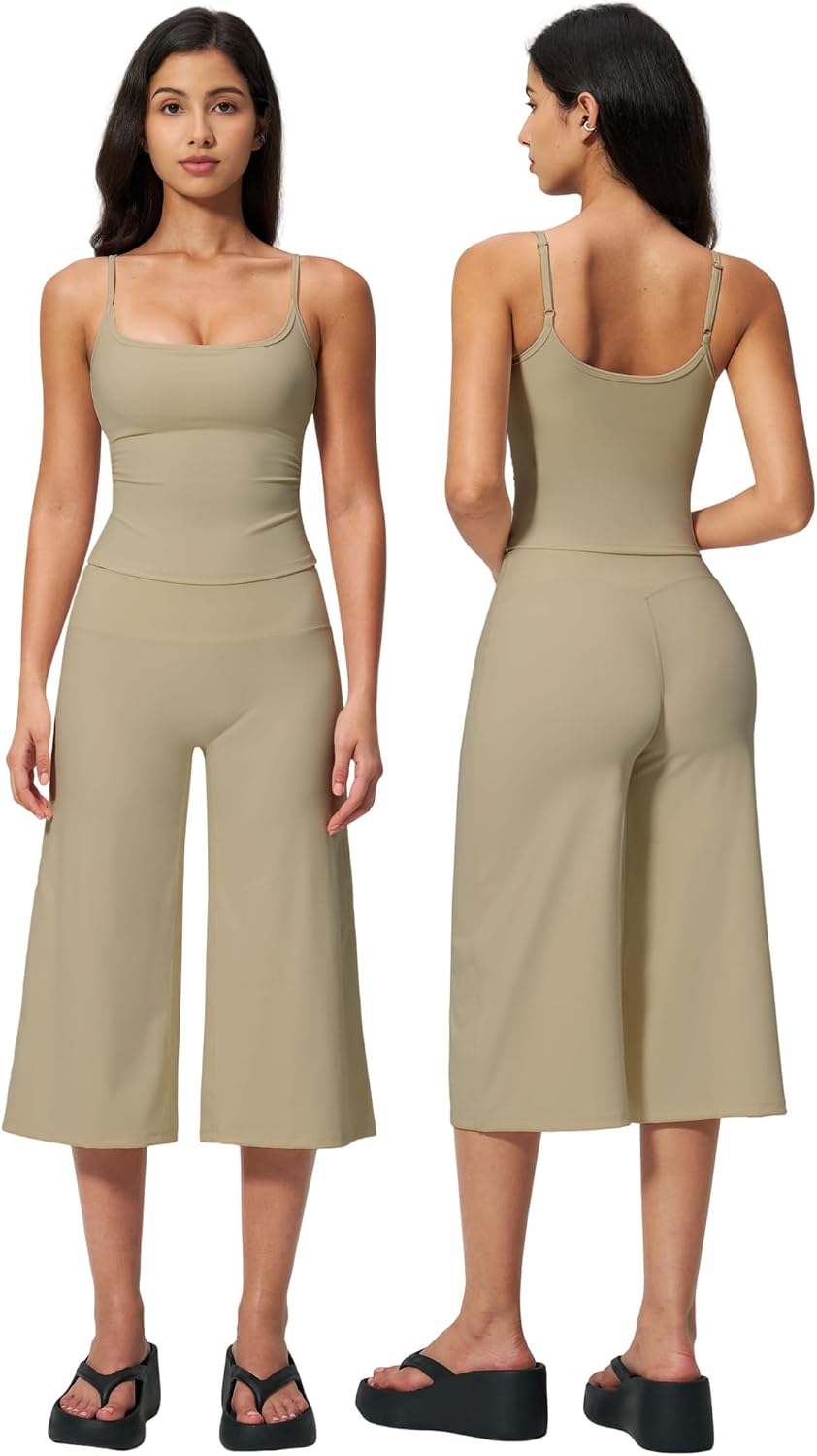 New Yoga Tank Top High Waist Quick-Dry Casual Mid-Length Pants Running Outdoor Athletic Sportswear Yoga Set for Women