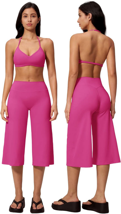 New Yoga Tank Top High Waist Quick-Dry Casual Mid-Length Pants Running Outdoor Athletic Sportswear Yoga Set for Women