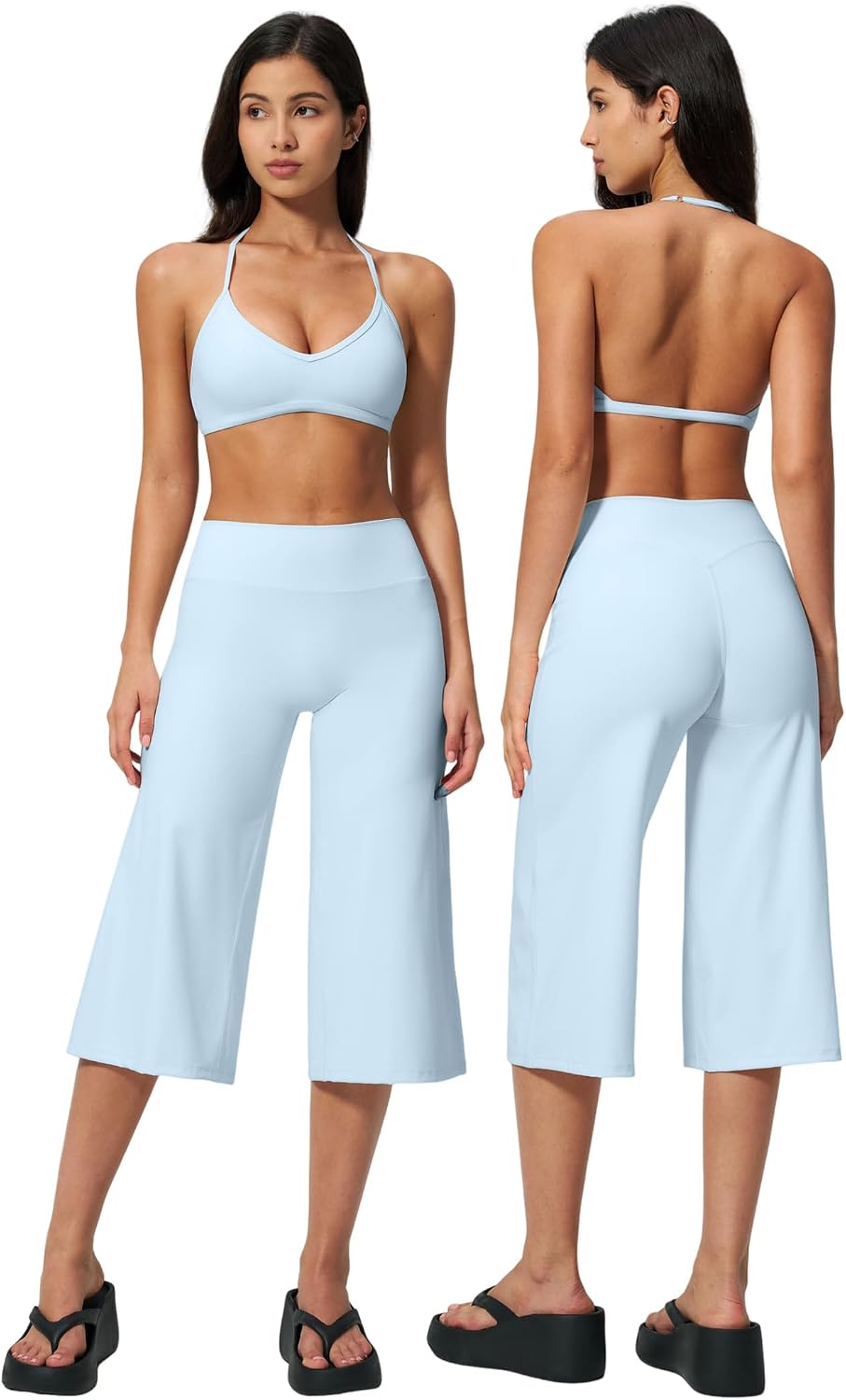 New Yoga Tank Top High Waist Quick-Dry Casual Mid-Length Pants Running Outdoor Athletic Sportswear Yoga Set for Women