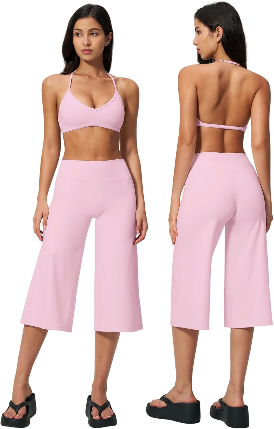 New Yoga Tank Top High Waist Quick-Dry Casual Mid-Length Pants Running Outdoor Athletic Sportswear Yoga Set for Women