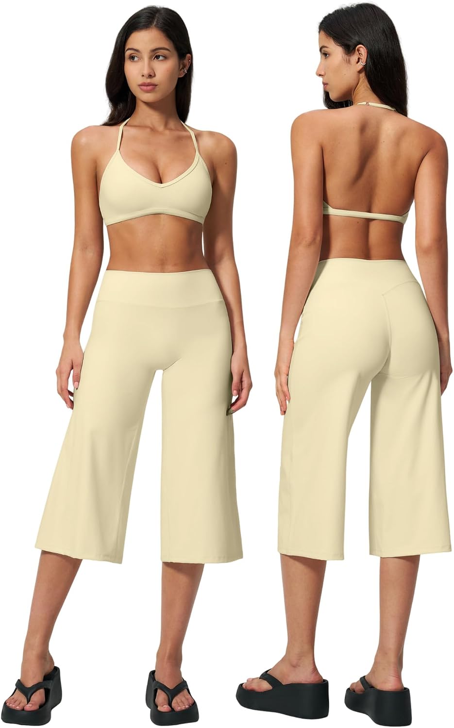 New Yoga Tank Top High Waist Quick-Dry Casual Mid-Length Pants Running Outdoor Athletic Sportswear Yoga Set for Women