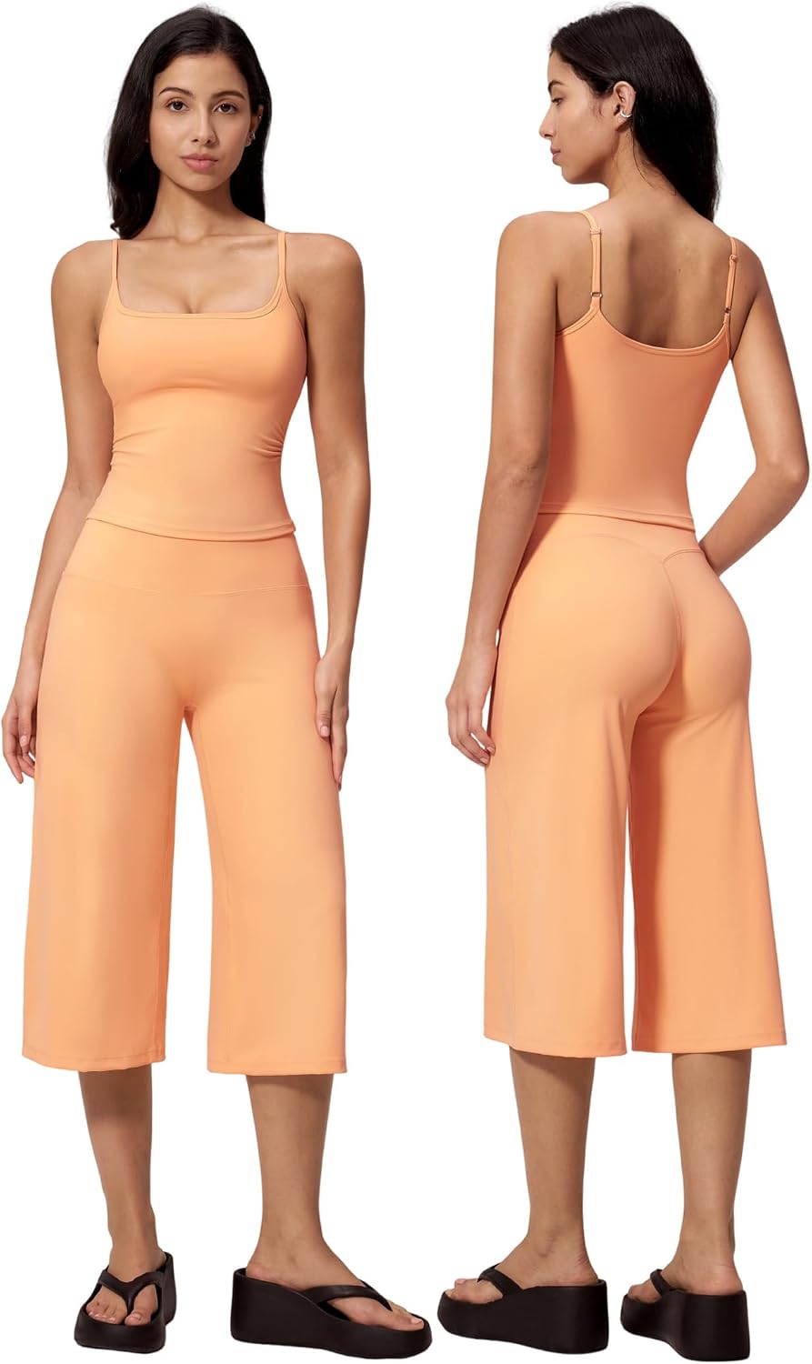 New Yoga Tank Top High Waist Quick-Dry Casual Mid-Length Pants Running Outdoor Athletic Sportswear Yoga Set for Women