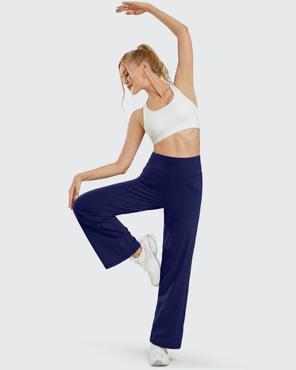 Pantalones Anchos de Mujer para Yoga con Bolsillos Pequeños