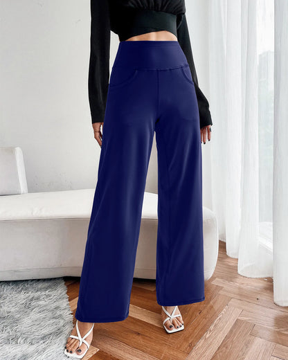 Pantalones Anchos de Mujer para Yoga con Bolsillos Pequeños