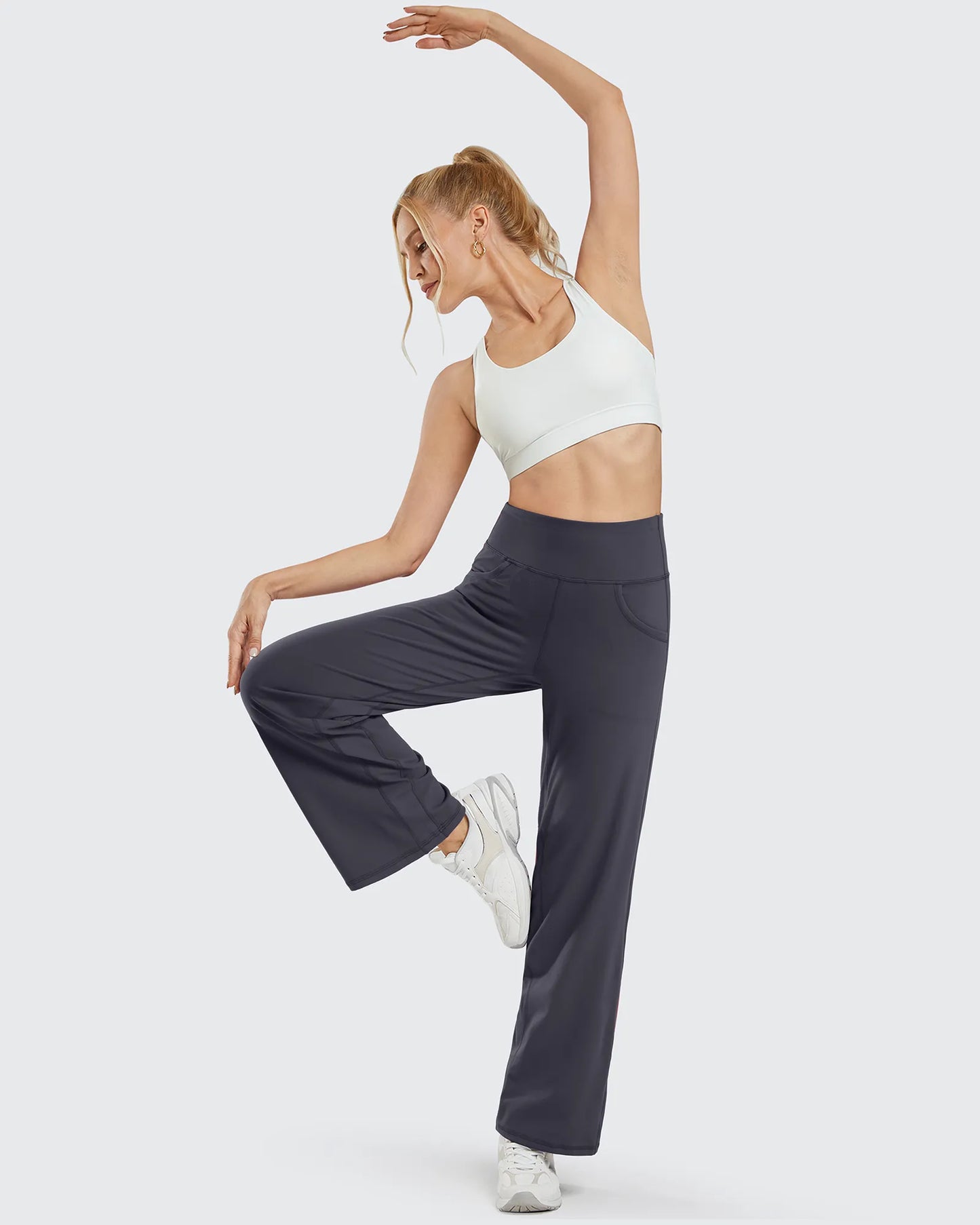 Pantalones Anchos de Mujer para Yoga con Bolsillos Pequeños