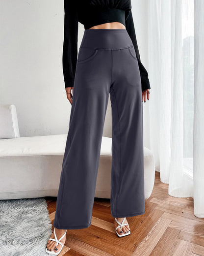 Pantalones Anchos de Mujer para Yoga con Bolsillos Pequeños