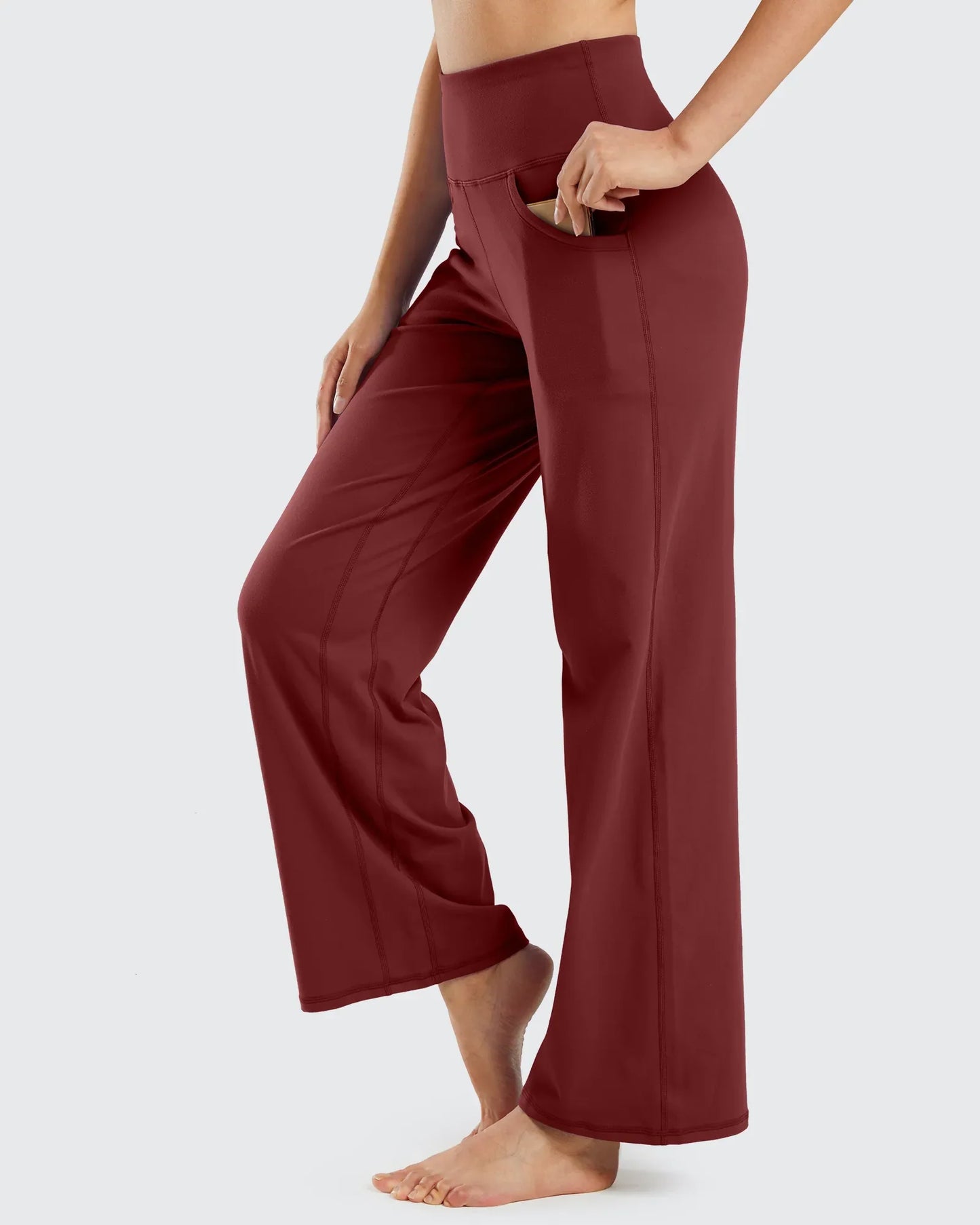 Pantalones Anchos de Mujer para Yoga con Bolsillos Largos