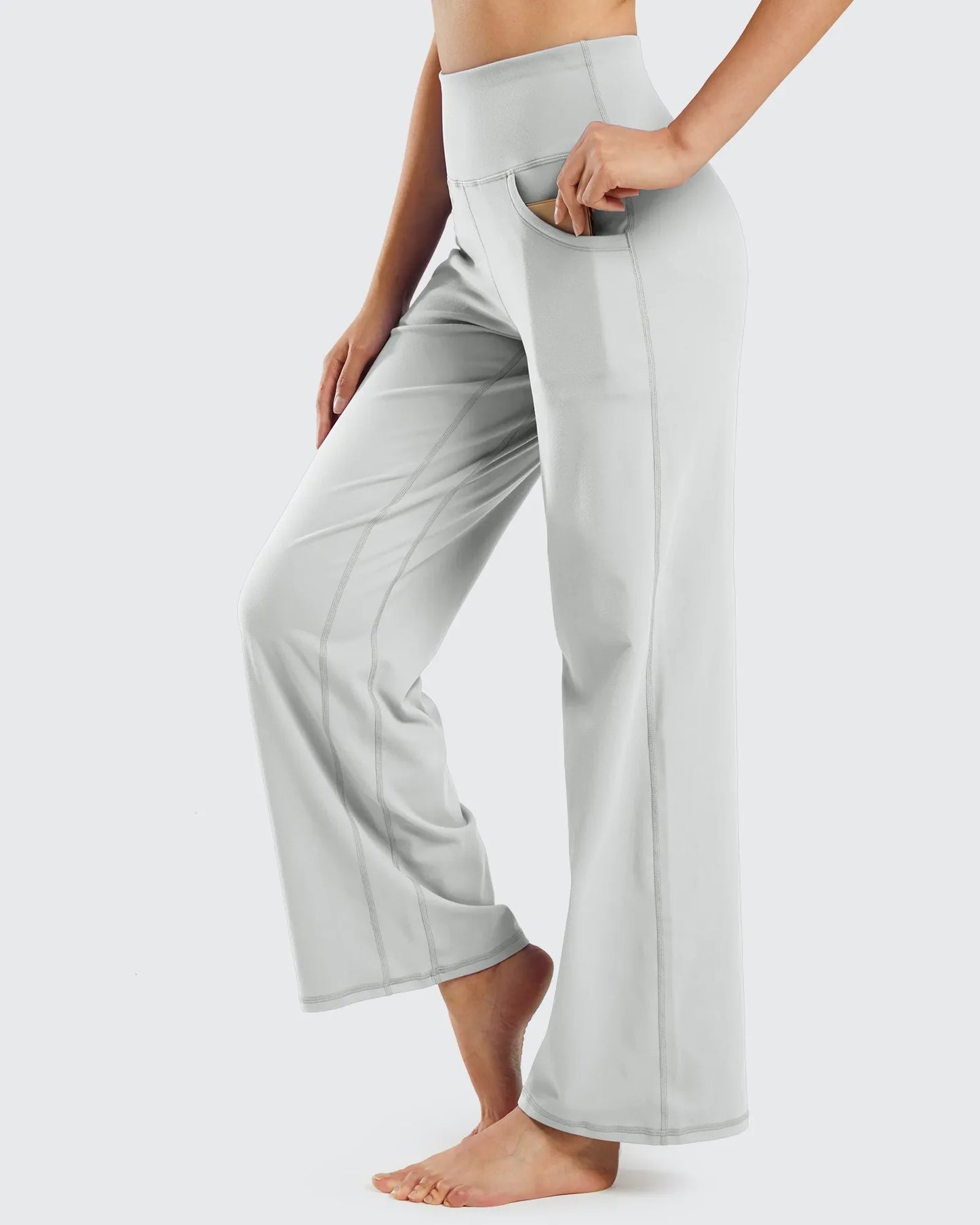 Pantalones Anchos de Mujer para Yoga con Bolsillos Largos
