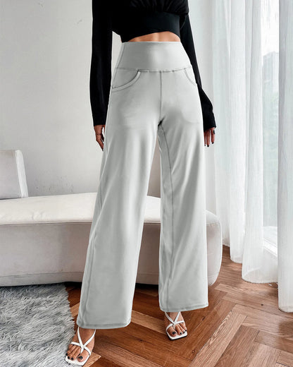 Pantalones Anchos de Mujer para Yoga con Bolsillos Largos