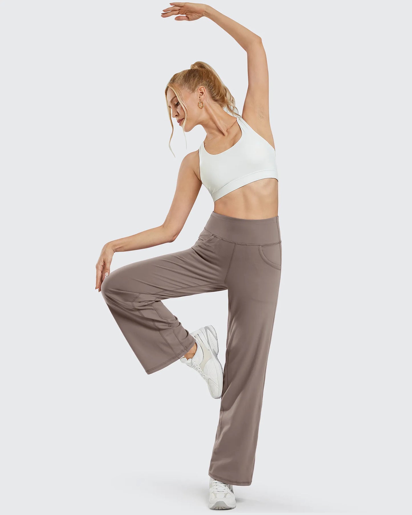 Pantalones Anchos de Mujer para Yoga con Bolsillos Pequeños