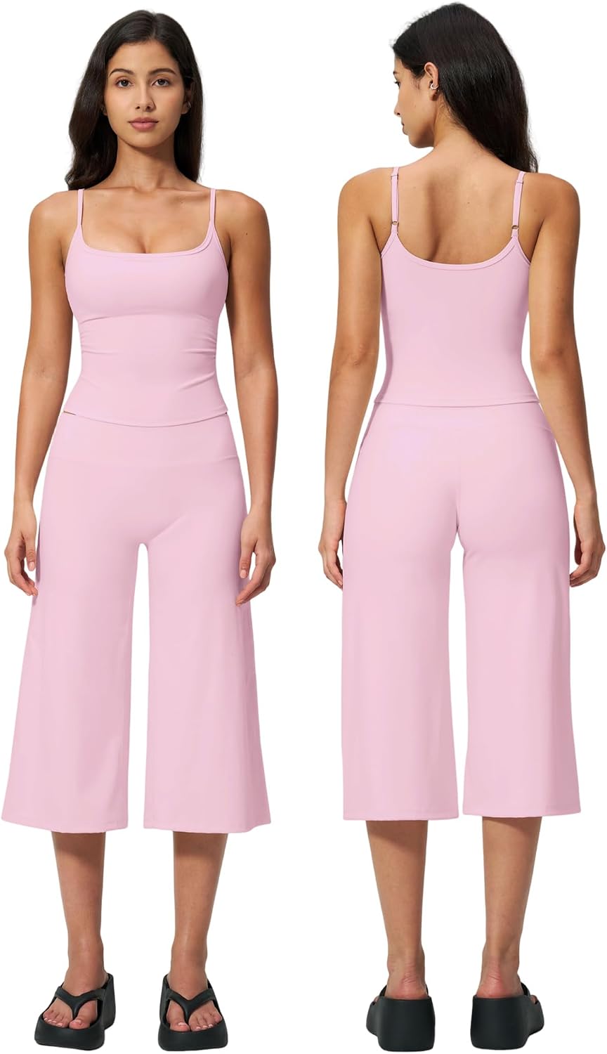 New Yoga Tank Top High Waist Quick-Dry Casual Mid-Length Pants Running Outdoor Athletic Sportswear Yoga Set for Women