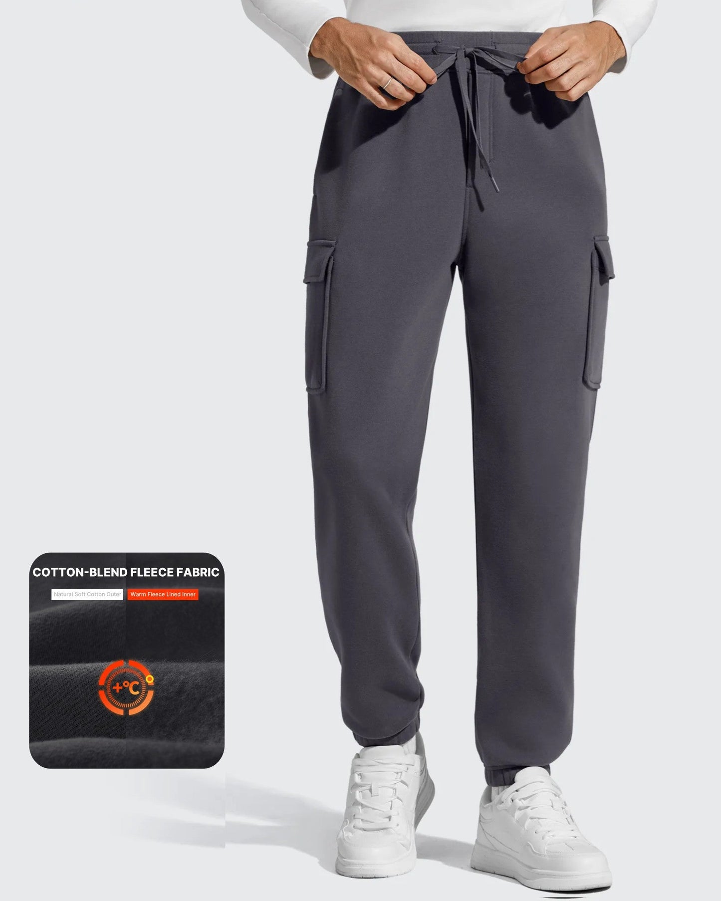 Pantalones cargo Flurrylux de algodón con forro polar y cordón para hombre