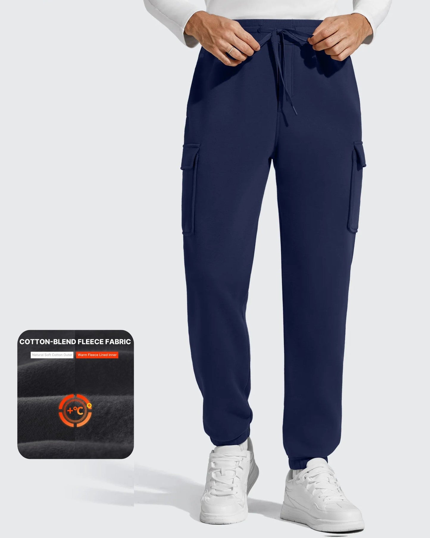 Pantalones cargo Flurrylux de algodón con forro polar y cordón para hombre