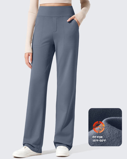 Pantalones de vestir de talle alto con forro polar EverGoing