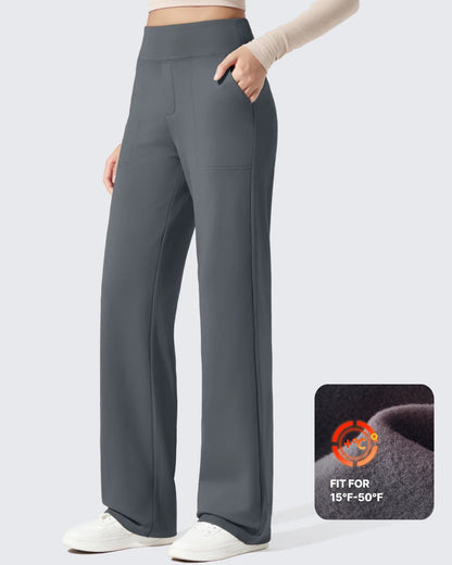 Pantalones de vestir de talle alto con forro polar EverGoing