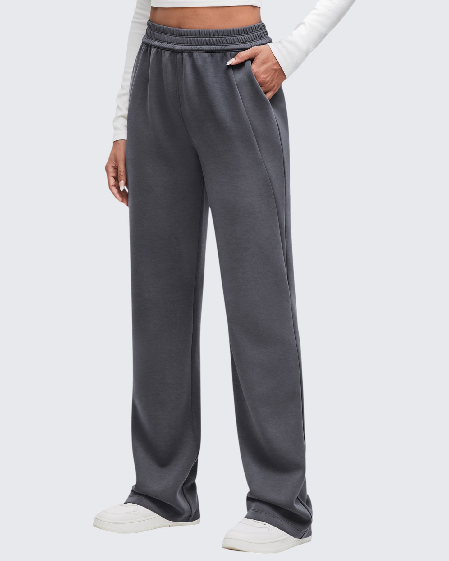 Pantalones de chándal de pernera ancha con cintura elástica Smoofit, talla Petite